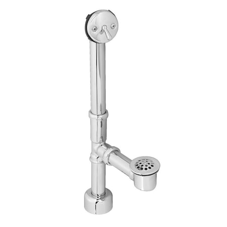 Westbrass Beehive Grid All Exposed Bath Waste, 14" Make-Up in Polished Chrome D3231K-26